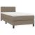 Pat box spring cu saltea, gri taupe, 90x200 cm, textil GartenMobel Dekor
