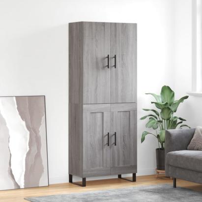 Dulap înalt, gri sonoma, 69,5x34x180 cm, lemn compozit GartenMobel Dekor