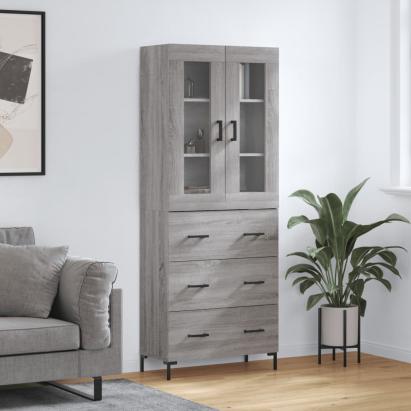 Dulap înalt, gri sonoma, 69,5x34x180 cm, lemn compozit GartenMobel Dekor