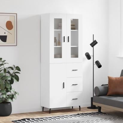 Dulap înalt, alb, 69,5x34x180 cm, lemn compozit GartenMobel Dekor