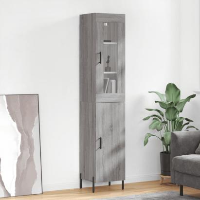 Dulap înalt, gri sonoma, 34,5x34x180 cm, lemn prelucrat GartenMobel Dekor