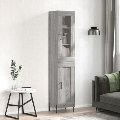 Dulap înalt, gri sonoma, 34,5x34x180 cm, lemn prelucrat GartenMobel Dekor
