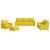 Set de canapele cu perne, 4 piese, galben deschis, textil GartenMobel Dekor