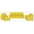 Set de canapele cu perne, 4 piese, galben deschis, textil GartenMobel Dekor