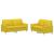 Set de canapele cu perne, 2 piese, galben deschis, textil GartenMobel Dekor