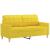 Set de canapele cu perne, 3 piese, galben deschis, textil GartenMobel Dekor