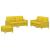 Set de canapele cu perne, 3 piese, galben deschis, textil GartenMobel Dekor