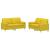 Set de canapele cu perne, 2 piese, galben deschis, textil GartenMobel Dekor