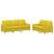 Set de canapele cu perne, 2 piese, galben deschis, textil GartenMobel Dekor
