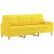 Set de canapele cu perne, 3 piese, galben deschis, textil GartenMobel Dekor