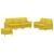 Set de canapele cu perne, 3 piese, galben deschis, textil GartenMobel Dekor