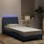 Cadru de pat cu lumini LED, gri închis, 80x200 cm, catifea GartenMobel Dekor