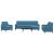 Set de canapele cu perne/rulouri, 4 piese, albastru, catifea GartenMobel Dekor