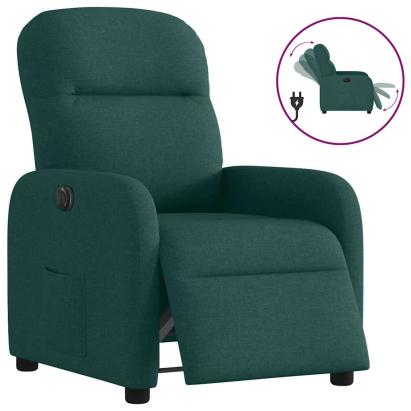 Fotoliu rabatabil electric, verde închis, material textil GartenMobel Dekor