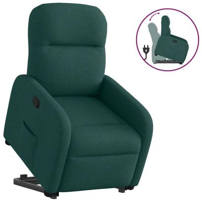 Fotoliu rabatabil ridicare pe verticală, verde închis, textil GartenMobel Dekor