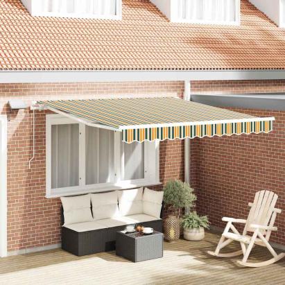 Marchiză retractabilă with Manual Verde și galben 300 x 250 cm GartenMobel Dekor