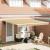Copertină retractabilă Galben / gri / alb 400 × 350 cm Multicolour GartenMobel Dekor