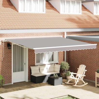 Marchiză retractabilă Gri deschis 400 × 350 cm Gri deschis GartenMobel Dekor