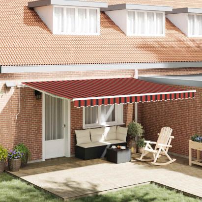 Markiză retractabilă with Manual Portocalie și maro 450 × 300 cm GartenMobel Dekor