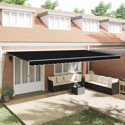 Cortina Retractabilă Manual Negru 600 × 300 cm Poliester GartenMobel Dekor