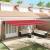 Umbrelă retractabilă roșie Manual Roșu 600 × 300 cm țesătură GartenMobel Dekor