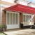 Umbrelă retractabilă roșie Manual Roșu 600 × 300 cm țesătură GartenMobel Dekor