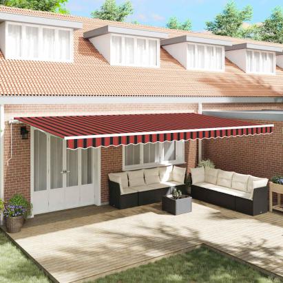 Marchiză Retractabilă Portocalie și maro 600 × 350 cm GartenMobel Dekor