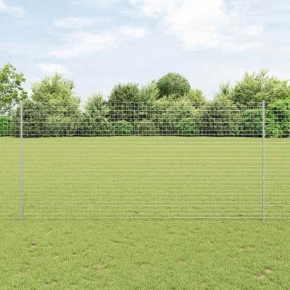 Stâlpi de Gard 44 pcs Argintiu Înălțime de 150cm. GartenMobel Dekor