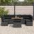 Set de canapea pentru exterior cu pernă Manual 8 pcs Negru mare GartenMobel Dekor
