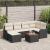 Set Canapea Grădină 7 pcs Negru, alb Mari Ratan & Tesatura GartenMobel Dekor