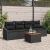 Set Canapea Grădină 5 pcs Negru 55 x 55 x 37 cm Rattan, Lemn GartenMobel Dekor