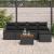Set canapea grădină 6 pcs Negru 55 x 55 x 37 cm Rattan, Lemn GartenMobel Dekor