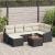 Set canapele de grădină 7 pcs Negru, alb 55 x 55 x 37 cm GartenMobel Dekor