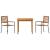 Set Mese Grădină 3 pcs Gri 85 x 85 x 74 cm Lemn și metal GartenMobel Dekor