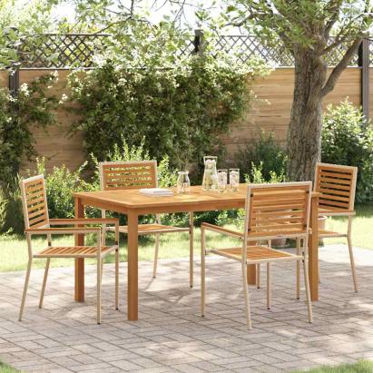 Set de mese pentru grădină 5 pcs Bej 150 x 90 x 74 cm GartenMobel Dekor