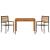 Set de dining pentru grădină 3 pcs Negru 110 x 110 x 75 cm GartenMobel Dekor
