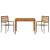 Set mese grădină 3 pcs Gri 110 x 110 x 75 cm GartenMobel Dekor