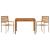 Set mese grădină bej 3 pcs Bej 110 x 110 x 75 cm Lemn, Plastic GartenMobel Dekor