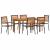 Set mese grădină 7 pcs Negru 140 x 80 x 74 cm Metal, Lemn GartenMobel Dekor