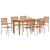 Set Masă Grădină 7 pcs Bej 140 x 80 x 74 cm Lemn & Metal GartenMobel Dekor