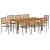 Set de Dining pentru Grădină 9 pcs Gri 180 x 90 x 75 cm GartenMobel Dekor