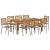Set de Dining pentru Grădină 9 pcs Gri 180 x 90 x 75 cm GartenMobel Dekor