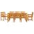 Set de masă de dining 9 pcs Lemn natural 180 x 90 x 75 cm GartenMobel Dekor