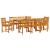 Set de masă de dining 9 pcs Lemn natural 180 x 90 x 75 cm GartenMobel Dekor