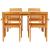 Set de dining 5 pcs Maro 140 x 80 x 74 cm Lemn masiv de acacia GartenMobel Dekor