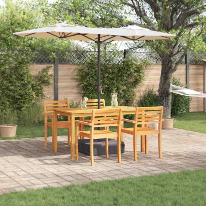 Set de dining 5 pcs Maro 140 x 80 x 74 cm Lemn masiv de acacia GartenMobel Dekor