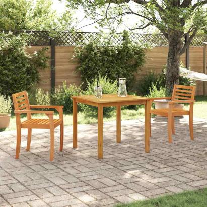 Set de dining pentru grădină 3 pcs Lemn Natural 85 x 85 x 75 cm GartenMobel Dekor