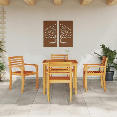 Set de dining pentru grădină 5 pcs Lemn natural 85 x 85 x 75 cm GartenMobel Dekor