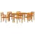 Set mese grădină 7 pcs Natural 180 x 90 x 75 cm GartenMobel Dekor