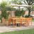 Set de masă de dining 9 pcs Natural 180 x 90 x 75 cm GartenMobel Dekor